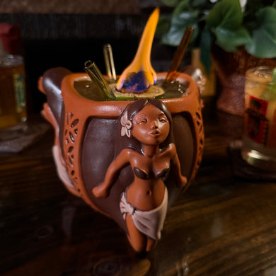 The Restless Native's Wahine Trio ceramic Tiki Mug Bowl - Limited Release of 100 - Made in USA - Ready to Ship!