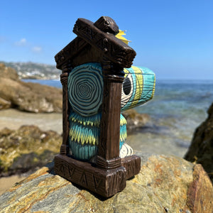 Tiki tOny's Hanging Toucan Tiki Mug (Blue-Green), sculpted by Thor - Ready to Ship!