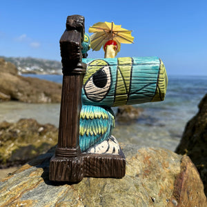 Tiki tOny's Hanging Toucan Tiki Mug (Blue-Green), sculpted by Thor - Limited Edition / Limited Time Pre-Order