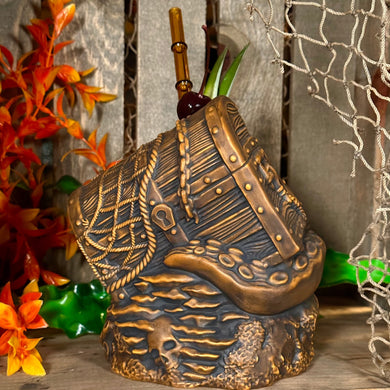 Sunken Treasure (Brown) Ceramic Tiki Mug - Ready to Ship! (FREE SHIPPING in U.S.)