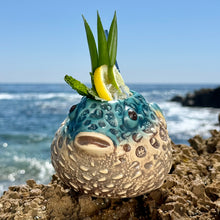 Lost's Petrified Puffer (Ocean Blue) - Ceramic Tiki Mug, sculpt by Thor - Limited Edition / Limited Time Pre-Order (FREE Shipping in U.S.)