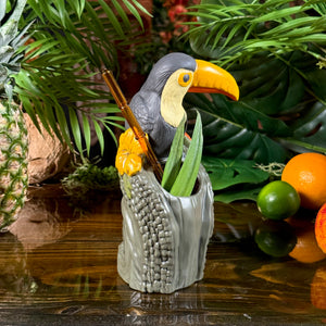 Protectors of Paradise: Toucan & Ku (Pōhaku) - Ceramic Tiki Mug - Limited Edition / Limited Time Pre-Order