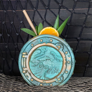 DIVE! DIVE! DIVE!  Ocean Patina Edition - Ceramic Tiki Mug, sculpt by Thor - Limited Edition / Limited Production Pre-Order