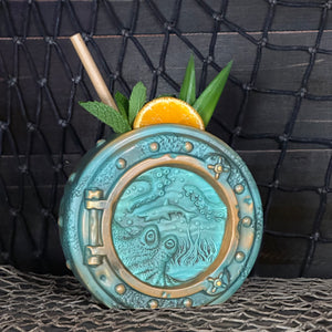 DIVE! DIVE! DIVE!  Ocean Patina Edition - Ceramic Tiki Mug, sculpt by Thor - Limited Edition / Limited Production Pre-Order