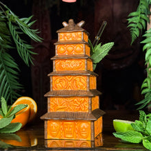 Enchanted Tiki Pagoda (Green/Blue + Orange) - Ceramic Tiki Mugs - Limited Edition / Limited Time Pre-Order