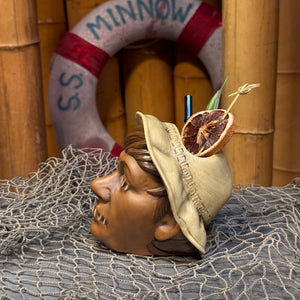 The Shrunken Castaways (Shrunken Skipper + Shrunken Gilligan) - Ceramic Tiki Mugs - Limited Edition / Limited Time Pre-Order (FREE Shipping in U.S.)
