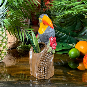 Protectors of Paradise: Toucan & Ku (Pōhaku + Ohia) - Ceramic Tiki Mugs - Limited Edition / Limited Time Pre-Order
