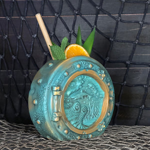 DIVE! DIVE! DIVE!  Ocean Patina Edition - Ceramic Tiki Mug, sculpt by Thor - Limited Edition / Limited Production Pre-Order