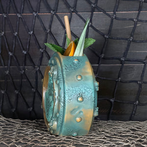 DIVE! DIVE! DIVE!  Ocean Patina Edition - Ceramic Tiki Mug, sculpt by Thor - Limited Edition / Limited Production Pre-Order