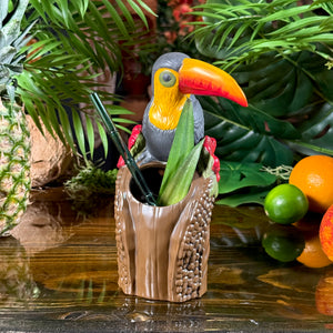 Protectors of Paradise: Toucan & Ku (Pōhaku + Ohia) - Ceramic Tiki Mugs - Limited Edition / Limited Time Pre-Order