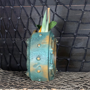 DIVE! DIVE! DIVE!  Ocean Patina Edition - Ceramic Tiki Mug, sculpt by Thor - Ready to Ship!