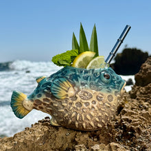 Lost's Petrified Puffer (Ocean Blue) - Ceramic Tiki Mug, sculpt by Thor - Limited Edition / Limited Time Pre-Order (FREE Shipping in U.S.)