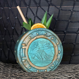 DIVE! DIVE! DIVE!  Ocean Patina Edition - Ceramic Tiki Mug, sculpt by Thor - Limited Edition / Limited Production Pre-Order