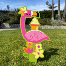Jeff Granito's 'Spring Flamingo' Metal Yard Stake Set of TWO (2) - Pre-Order
