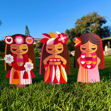 Jeff Granito's 'Hula Valentines' Metal Yard Stake Set of THREE (3) - Pre-Order