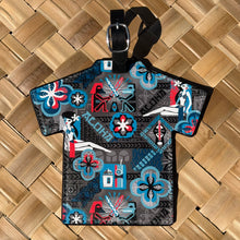 Vibrant 'Star Bars Silver' Aloha luggage tag with strap, featuring colorful design for easy bag identification.