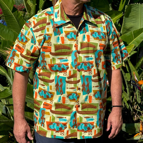 Witco Decor's 'World Renown' Classic Aloha Button-Up Shirt - Unisex - Ready to Ship! (FREE SHIPPING in U.S.)