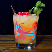 'TikiLand Expeditions Sunset' Mai Tai Cocktail Glass - Ready to Ship!