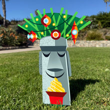 Jeff Granito's 'Merry Moais' Large Metal Yard Stake Set of TWO (2)