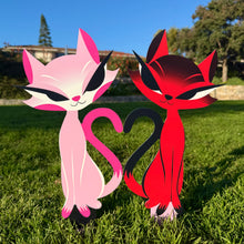 Jeff Granito's 'Ava and Frank' Love Cats Metal Yard Stake Set of TWO (2) - Pre-Order