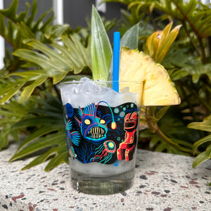 "Dwellers of the Deep" Mai Tai Cocktail Glass - Rolling Pre-Order / Ready to Ship!
