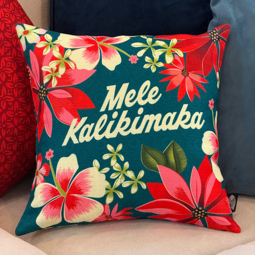 Jeff Granito's 'Floral Kalikimaka' Pillow Cover - Ready to Ship! (FREE SHIPPING in U.S.)