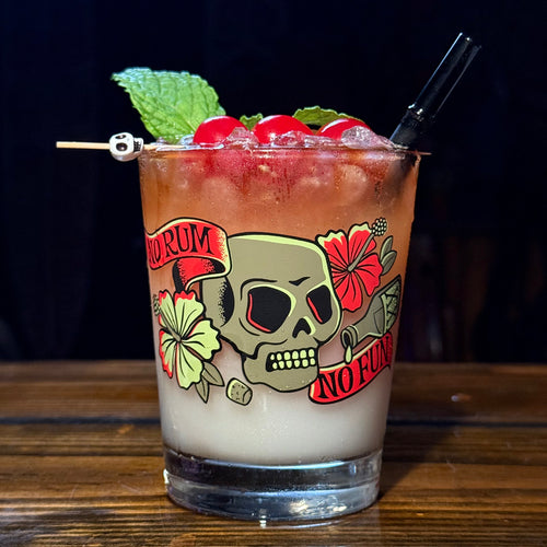 Jeff Granito's 'No Rum No Fun' Mai Tai Cocktail Glass (1) - Ready to Ship!