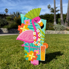 Jeff Granito's 'Tropical Flamingo' Metal Yard Stake Set of TWO (2) - Pre-Order!
