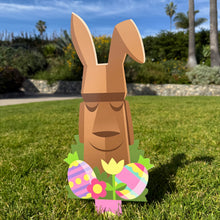 Jeff Granito's 'Chocolate Bunny Moai' Metal Yard Stake - Pre-Order!