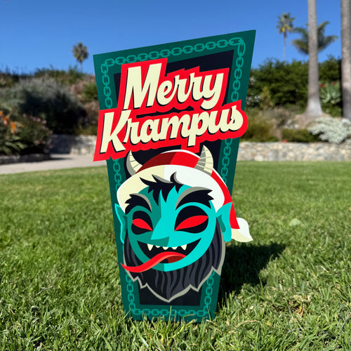 Jeff Granito's 'Merry Krampus' Metal Yard Stake - Pre-Order