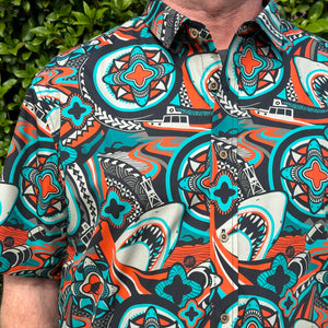 Jeff Granito's 'Cal-Amity Island' Modern Fit Button-Up Shirt - Unisex - Ready-to-Ship!