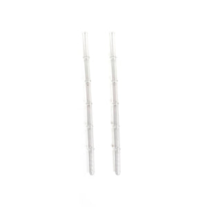 'Clear' Glass Bamboo Straw Set of Two (2) - Ready to Ship!