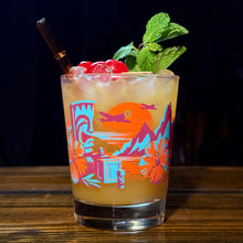 'TikiLand Expeditions Sunset' Mai Tai Cocktail Glass - Ready to Ship!