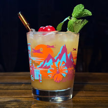 'TikiLand Expeditions Sunset' Mai Tai Cocktail Glass - Ready to Ship!