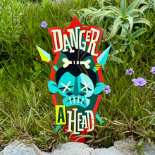 Jeff Granito's 'Wacky Warnings' Metal Yard Stakes Set of TWO (2)