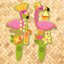 Jeff Granito's 'Spring Flamingo' Metal Yard Stake Set of TWO (2) - Pre-Order