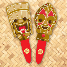 Jeff Granito's 'Gingerbread Tikis' Metal Yard Stakes Set of TWO (2)