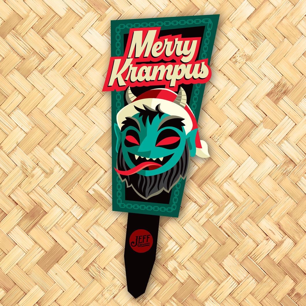 Jeff Granito's 'Merry Krampus' Metal Yard Stake - Pre-Order