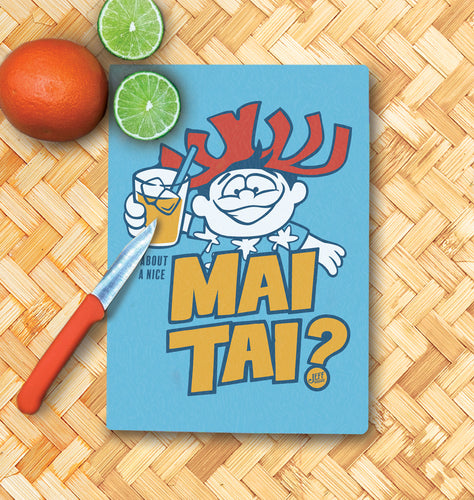 Jeff Granito's 'How About a Mai Tai?' Glass Cutting Board - Rolling Pre-Order / Ready to Ship!