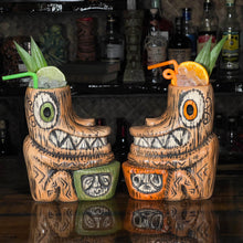 Tiki tOny's Enchanted Tiki Room Drummer ceramic Tiki Mug (Orange or Green), sculpted by Tiki tOny and Thor - DECOR USE ONLY - Ready to Ship! (FREE SHIPPING in U.S.)
