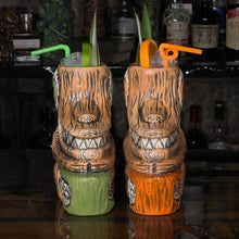 Tiki tOny's Enchanted Tiki Room Drummer ceramic Tiki Mug (Orange or Green), sculpted by Tiki tOny and Thor - DECOR USE ONLY - Ready to Ship! (FREE SHIPPING in U.S.)
