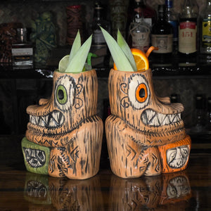 Tiki tOny's Enchanted Tiki Room Drummer Tiki Mug (Orange or Green), sculpted by Tiki tOny and Thor - Limited Edition / Limited Time Pre-Order