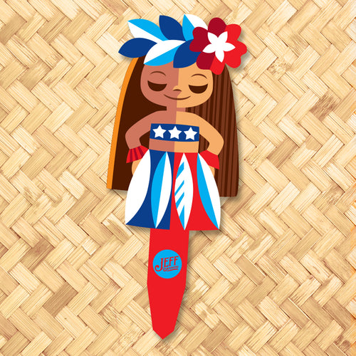 Jeff Granito's 'Red, White and Hula Girl' Metal Yard Stake - Limited Time Pre-Order