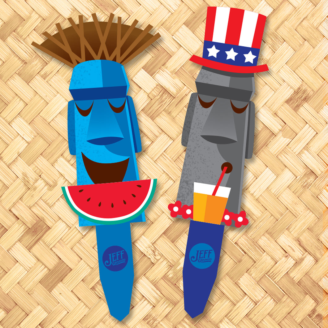 Jeff Granito's '4th of July Island' Metal Yard Stakes Set of TWO (2) - Limited Time Pre-Order