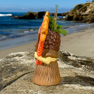 Hula World: Beach (Tiki Drummer + Mask Dancer) - Ceramic Tiki Mugs - Limited Edition / Limited Time Pre-Order (FREE Shipping in U.S.)