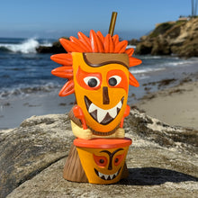 Hula World: Beach (Tiki Drummer + Mask Dancer) - Ceramic Tiki Mugs - Limited Edition / Limited Time Pre-Order (FREE Shipping in U.S.)