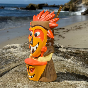 Hula World: Beach (Tiki Drummer + Mask Dancer) - Ceramic Tiki Mugs - Limited Edition / Limited Time Pre-Order (FREE Shipping in U.S.)