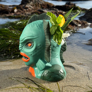 Jeff Granito's Creature Feature (Aqua Lagoon + Green Swamp) - Ceramic Tiki Mugs + Signed Art Print - Limited Edition / Limited Time Pre-Order (FREE Shipping in U.S.)