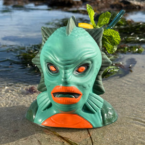 Jeff Granito's Creature Feature (Aqua Lagoon + Green Swamp) - Ceramic Tiki Mugs + Signed Art Print - Limited Edition / Limited Time Pre-Order (FREE Shipping in U.S.)