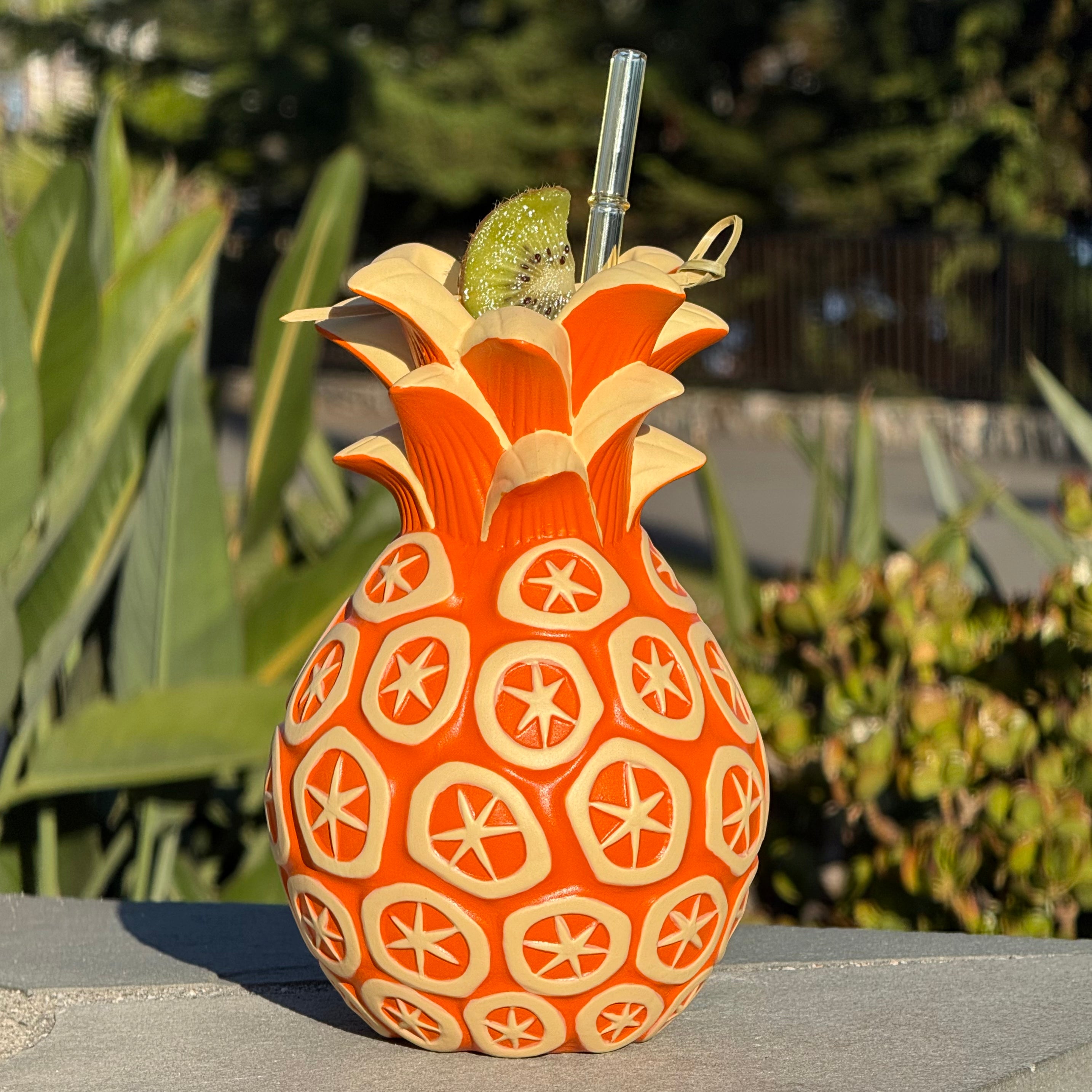 Jeff Granito's Atomic Pineapple (Papaya-orange) - Ceramic Tiki Mug
